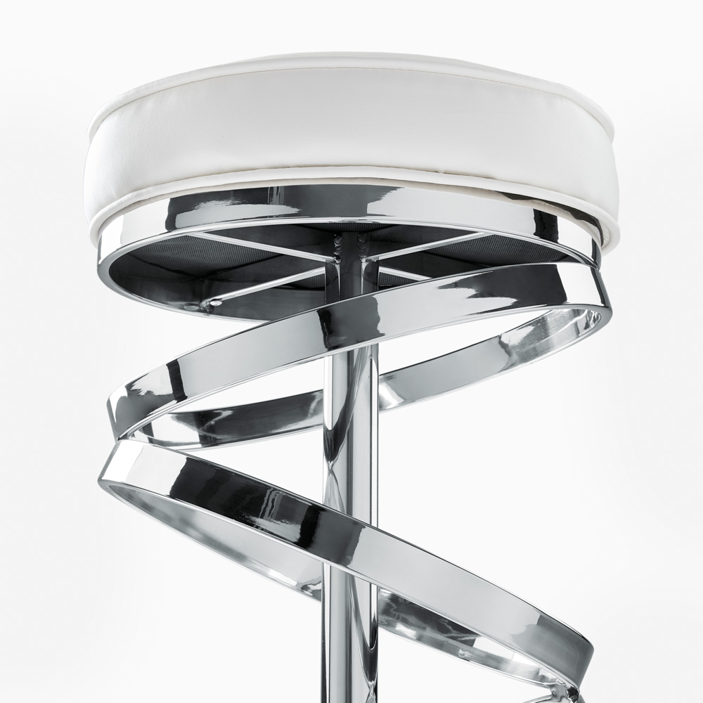 Glam Counter Stool: White Leatherette 
